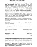 DECLARACION JURADA DE UNION LIBRE