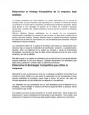 Determinar la Ventaja Competitiva de la empresa bajo análisis.
