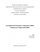 Ley Orgánica de Prevención, Condiciones y Medio Ambiente de Trabajo (LOPCYMAT)