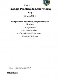 Cuales son los informes de Composicion de las fuerzas. Página 1