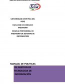 MANUAL DE POLITICAS DE GESTION DE TECNOLOGIA DE INFORMACIÓN