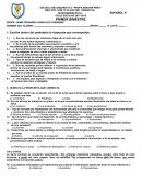 EJERCICIO DE Español 2 primer bim