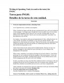 Writing & Speaking Task (to send to the tutor)