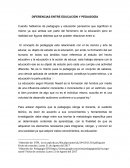 DIFERENCIAS ENTRE EDUCACIÓN Y PEDAGOGÍA
