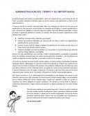Administración del tiempo y su importancia
