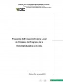PROPUESTA DE EVALUACIÓN EXTERNA PRE 2016