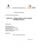 AUTOMATIZACIÒN INDUSTRIAL “PRÀCTICA 1: MANDO DIRECTO CON CILINDRO DE SIMPLE EFECTO”