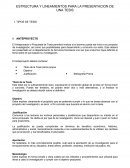 ESTRUCTURA Y LINEAMIENTOS PARA LA PRESENTACION DE UNA TESIS