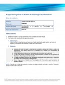 El papel del Ingeniero en Gestión de Tecnologías de Información