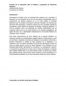 Función de la educación para el Estado y propuesta de educación libertaria