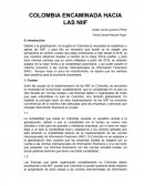 COLOMBIA ENCAMINADA HACIA LAS NIIF