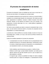 El proceso de composición de textos académicos. Página 1