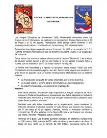 JUEGOS OLIMPICOS DE VERANO 1928 “ASTERDAM”. Página 1