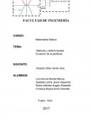 Matrices y determinantes Ecuación de la parábola