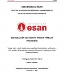 ELABORACIÓN DEL ENSAYO: PRIMER TRABAJO PRELIMINAR