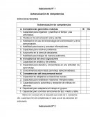 Como es que se da la Autoevaluacion de competencias