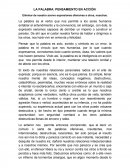 LA PALABRA: PENSAMIENTO EN ACCIÓN