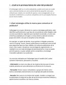 ¿Cuál es la promesa básica de valor del producto?