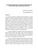 Ejemplo de una Calida del empleo en la indistri maquiladora de exportación en zacatecas