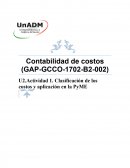 Actividad 1. Clasificación de los costos y aplicación en la PyME