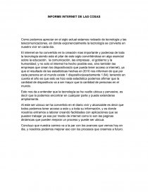 INFORME INTERNET DE LAS COSAS. Página 1