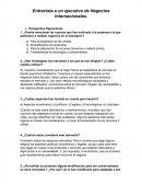Entrevista a un ejecutivo de Negocios Internacionales.