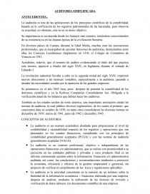 AUDITORIA SIMPLIFICADA ANTECEDENTES. Página 1
