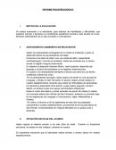 INFORME PSICOPEDAGÓGICO evaluación a el estudiante, para detectar las habilidades y dificultades