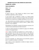 INFORME EVALUATIVO DEL PERIODO DE ADAPTACIÓN