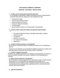 TEST DE RECLUTAMIENTO Y PERSONAL. Página 1