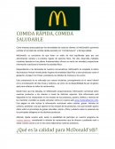 COMIDA RÁPIDA, COMIDA SALUDABLE
