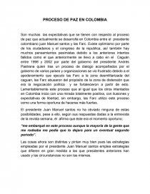 Como se da un Proceso de paz. Página 1
