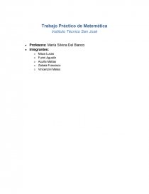 Trabajo Práctico de Matemáticas.. Página 1