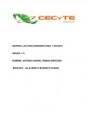 LECTURA EXPRESION ORAL Y ESCRITA