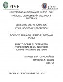 ENSAYO SOBRE EL DESEMPEÑO PROFESIONAL DE UN INGENIERO ADMINISTRADOR DE SISTEMAS