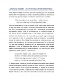 Limpieza social: Una violencia mal nombrada