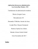 Aplicación del proceso administrativo Los Green Bay Packers INC