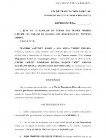 Divorcio mutuo jalisco. Página 1
