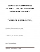 MODALIDAD DISTANCIA TALLER DE BIOESTADISTICA