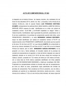 ACTA DE COMPARECENCIA Nº 002