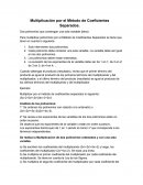 Multiplicación por el Método de Coeficientes Separados