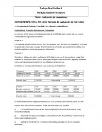 Título: Evaluación de Inversiones. Página 1
