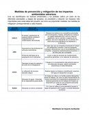 Medidas de Prevencion y Mitigacion de los Impactos Ambientales