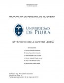 PROPORCION DE PERSONAL DE INGENIERIA SATISFECHO CON LA CAFETRIA UDEP