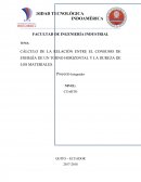 CÁLCULO DE LA RELACIÓN ENTRE EL CONSUMO DE ENERGÍA DE UN TORNO HORIZONTAL Y LA DUREZA DE LOS MATERIALES