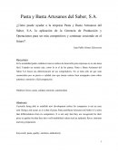 Pasta y Basta Artesanos del Sabor, S.A.