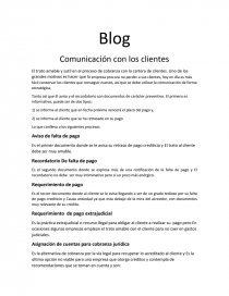 Blog Comunicación con los clientes. Página 1