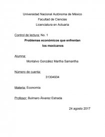 Control de lectura: No. 1 Problemas económicos que enfrentan. Página 1