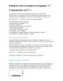 Palabras claves usadas en lenguaje “c”