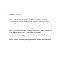 Desarrolle un ejemplo en donde explique el concepto de Economía de la Experiencia. Página 1